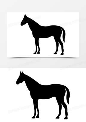 安静的马侧面剪影图标