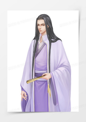 紫衣公子游戏人物古风古装男性美男