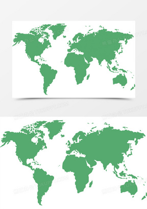 绿色水墨地图创意