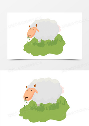 吃草卡通免抠素材80卡通手绘小羊吃草素材40小羊吃草手绘免抠素材150