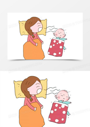 宝妈和宝宝睡觉图片素材