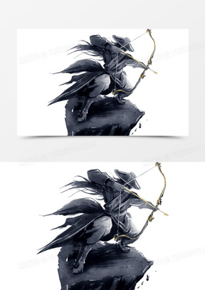 拉弓的古风手绘侠客