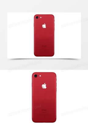 红色苹果7背面图