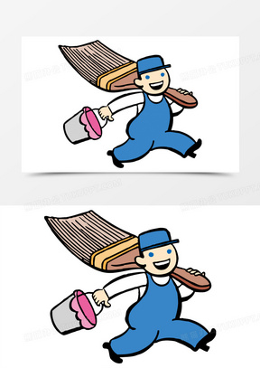 卡通油漆工矢量