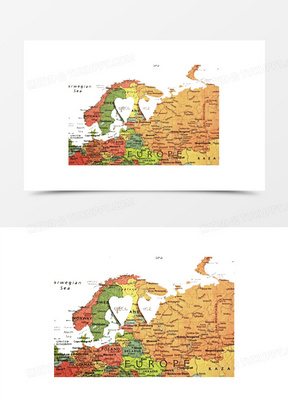 高清創意歐洲地圖手繪合成