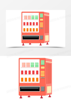 手繪立體販賣機素材