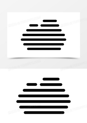 云的水平线天气符号图标