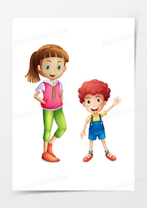 两个小朋友图片素材