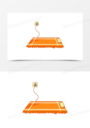 卡通手绘冬天的电热毯元素