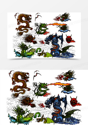 中国龙图腾图片大全大图_龙图腾图片标志牌下载_熊猫办公