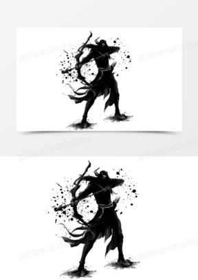 水墨人物侠客素材82中国风英雄请留步招聘宣传展板模板23324比武1715