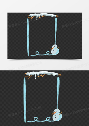 冬天覆盖雪边框素材