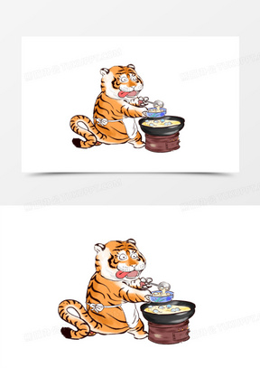 虎年团圆饭卡通图片图片