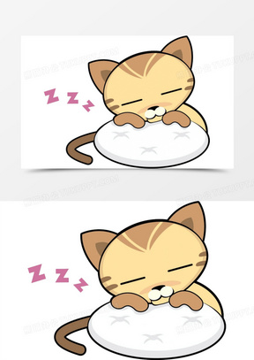 睡觉的卡通小猫