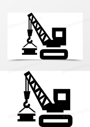 施工工具车用起重机吊装材料图标