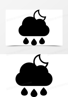 暴风雨的夜晚天气符号界面图标