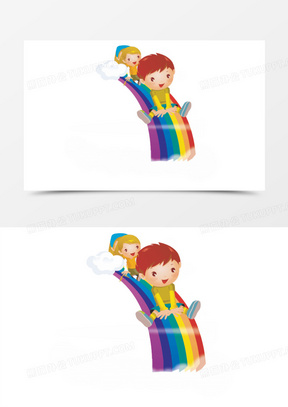 彩虹画滑滑梯图片
