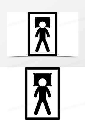 疲惫的人休息,躺在床上图标