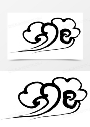 碎片古风手绘00黑色线条古风祥云10红色扇子黑色裹胸女子古风立绘00