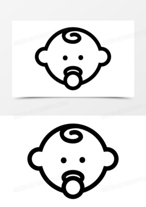 婴儿头部轮廓的奶嘴图标