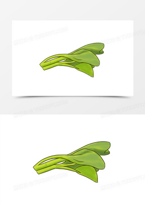 手绘卡通空心菜元素