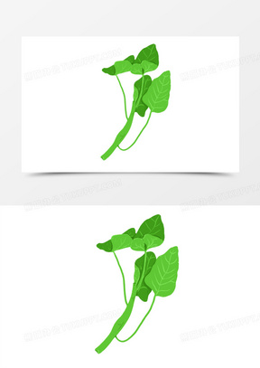 卡通手绘绿色空心菜免抠元素