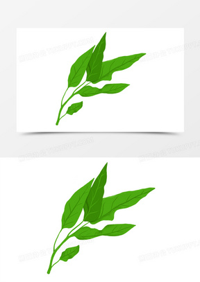 卡通手绘空心菜免抠元素