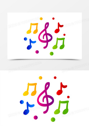 50高音谱号装饰元素310卡通彩色高音谱号音符装饰素材100高音音符装饰