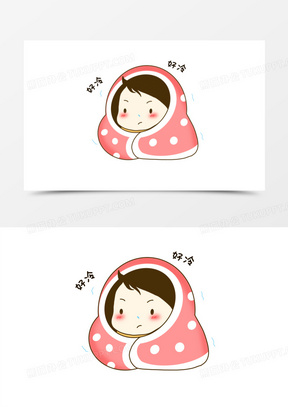 手绘卡通可爱降温表情包