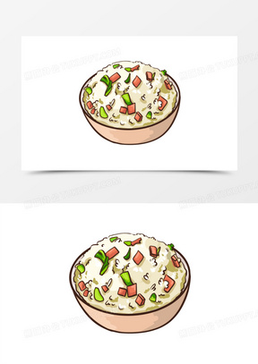 手绘菜饭免抠元素