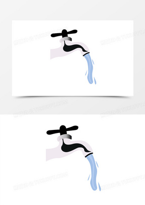 银色的打开水的水龙头