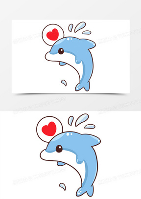 卡通海豚蓝色海豚