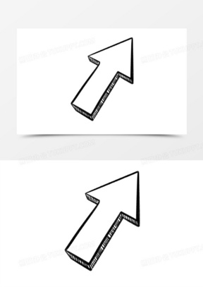 手绘黑白涂鸦箭头装饰元素