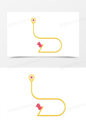 手绘赛道地标起点终点素材