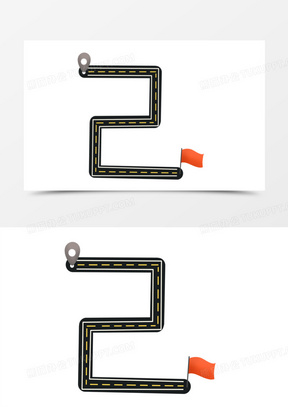 手绘免抠起点终点元素