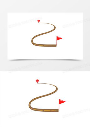 卡通手绘返程点元素