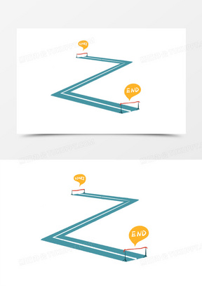 卡通手绘返程点起点小元素