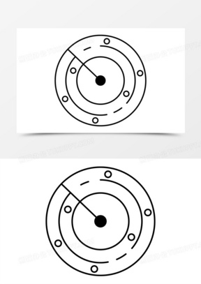 简约手绘雷达扫描平面图表素材