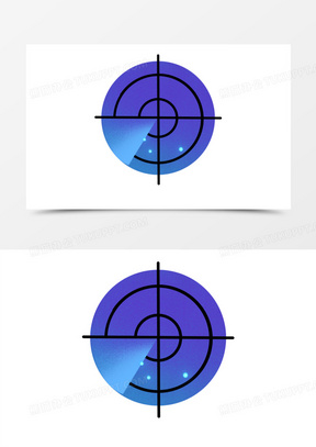 手绘雷达信号图雷达扫描免抠素材