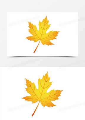 手绘秋天梧桐树叶子免抠装饰素材