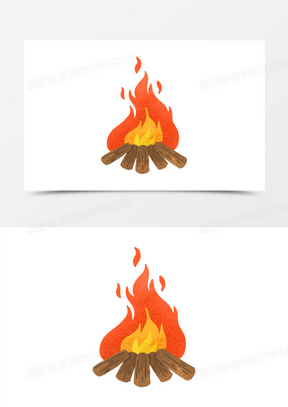 卡通手绘温暖的火堆素材