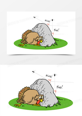 躲避子弹的鸡矢量