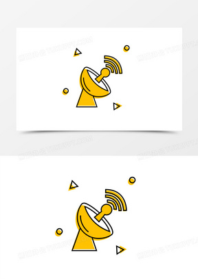 卡通黄色小型的雷达素材