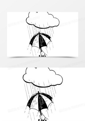下雨打伞的图片卡通可爱