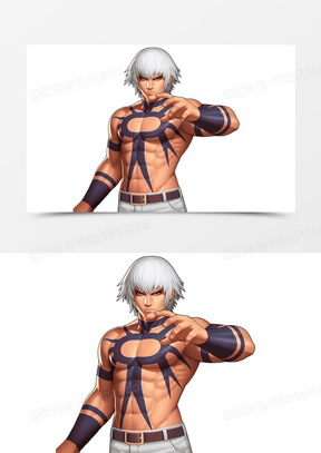 肌肉男纹身冷酷人物