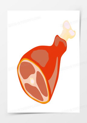矢量卡通手绘鸡腿肉