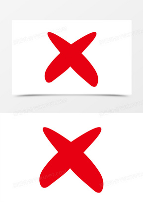 矢量简约红色差号图标素材