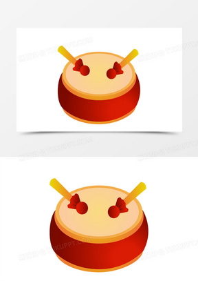手绘卡通打鼓素材