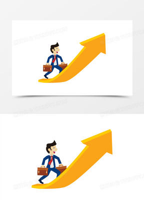 人物剪影团队向上免抠装饰素材480手绘业绩冲刺插画元素90手绘业务员