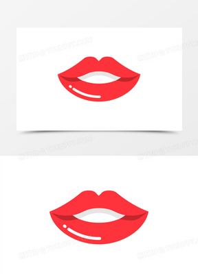 红色卡通嘴巴矢量装饰素材